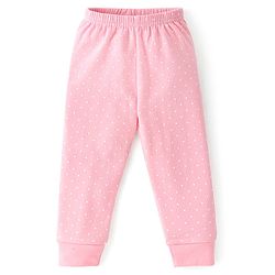 Babyhug Full Sleeves Thermal Vest and Pant Set Polka Dot Print - Pink