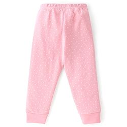 Babyhug Full Sleeves Thermal Vest and Pant Set Polka Dot Print - Pink
