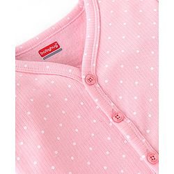 Babyhug Full Sleeves Thermal Vest and Pant Set Polka Dot Print - Pink