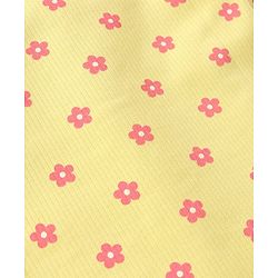 Babyhug Full Sleeves Front Open Thermal Vest and Pant Set Floral Print - Lime Yellow
