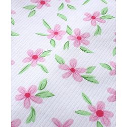 Babyhug Front Open Full Sleeve Vest and Legging Thermal Wear Floral Printed Combo Set -Off White