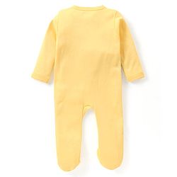 Babyhug Interlock Knit Full Sleeves Sleepsuit with JCB Print - Yellow