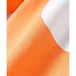 Babyhug Interlock Full Sleeves Sleepsuit Bear Face Print with Pop Up Ears - Orange