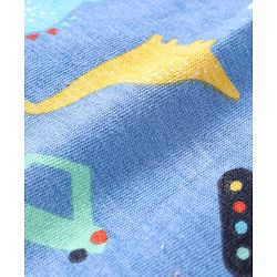 Babyhug Single Jersey Half Sleeves Night Suit Dino & Car Print - Blue