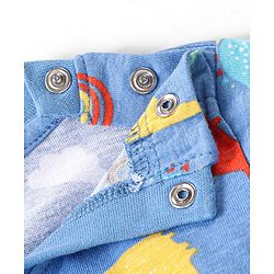 Babyhug Single Jersey Half Sleeves Night Suit Dino & Car Print - Blue