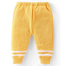 Babyhug Knitted Full Sleeves Striped Baby Sweater Set with Cap & Booties - White & Red