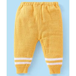 Babyhug Knitted Full Sleeves Striped Baby Sweater Set with Cap & Booties - White & Red