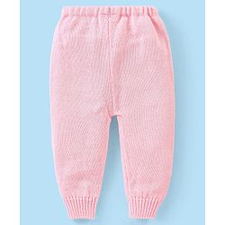 Babyhug Knitted Full Sleeves Striped Baby Sweater Set with Cap & Booties - White & Pink