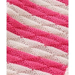 Babyhug Knitted Full Sleeves Striped Baby Sweater Set with Cap & Booties - White & Pink
