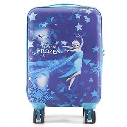 Babyhug Disney Frozen Hard Sided Kids Trolley Luggage Bag with Wheels Blue - 18 Inch