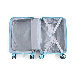 Babyhug Disney Frozen Hard Sided Kids Trolley Luggage Bag with Wheels Blue - 18 Inch