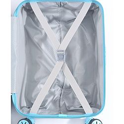 Babyhug Disney Frozen Hard Sided Kids Trolley Luggage Bag with Wheels Blue - 18 Inch