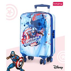 Babyhug Disney Frozen Hard Sided Kids Trolley Luggage Bag with Wheels Blue - 18 Inch