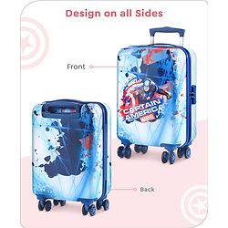 Babyhug Disney Frozen Hard Sided Kids Trolley Luggage Bag with Wheels Blue - 18 Inch