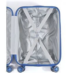 Babyhug Disney Frozen Hard Sided Kids Trolley Luggage Bag with Wheels Blue - 18 Inch