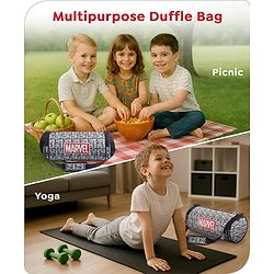 Babyhug Marvel Original Travel Bag - White| GYM Bag| Adjustable Shoulder Strap| Water Proof| Durable Zippers