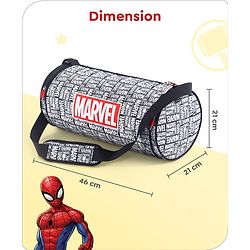Babyhug Marvel Original Travel Bag - White| GYM Bag| Adjustable Shoulder Strap| Water Proof| Durable Zippers