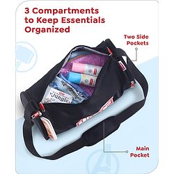 Babyhug Marvel Original Travel Bag - White| GYM Bag| Adjustable Shoulder Strap| Water Proof| Durable Zippers
