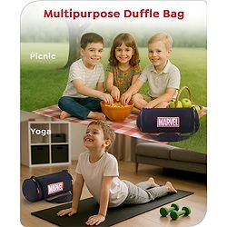Babyhug Marvel Original Travel Bag - White| GYM Bag| Adjustable Shoulder Strap| Water Proof| Durable Zippers