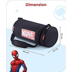 Babyhug Marvel Original Travel Bag - White| GYM Bag| Adjustable Shoulder Strap| Water Proof| Durable Zippers