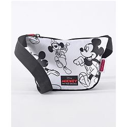 Babyhug Disney Spacious Waist Bag With Mickey Mouse Print - Black & White
