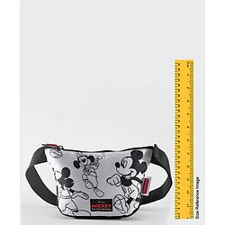 Babyhug Disney Spacious Waist Bag With Mickey Mouse Print - Black & White