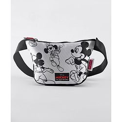 Babyhug Disney Spacious Waist Bag With Mickey Mouse Print - Black & White