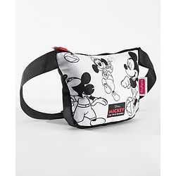 Babyhug Disney Spacious Waist Bag With Mickey Mouse Print - Black & White