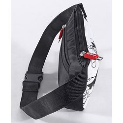Babyhug Disney Spacious Waist Bag With Mickey Mouse Print - Black & White