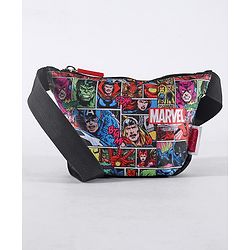 Babyhug Marvel Spacious Waist Bag With Avengers Print - Multicolour