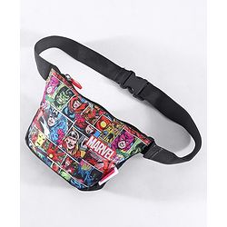 Babyhug Marvel Spacious Waist Bag With Avengers Print - Multicolour