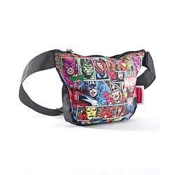 Babyhug Marvel Spacious Waist Bag With Avengers Print - Multicolour