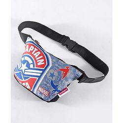 Babyhug Disney Spacious Waist Bag With Mickey Mouse Print - Black & White