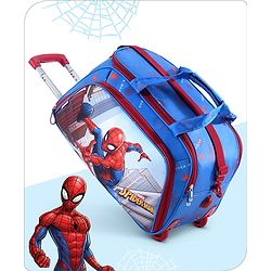 Babyhug Marvel Spider Man Kids Travel Duffel Trolley Bag - Blue| Stylsh & Practical| Durable Zippers| Smooth Wheels| Telescopic Trolley Handle| Adjustable Shoulder Strap