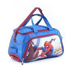 Babyhug Marvel Spider Man Kids Travel Duffel Trolley Bag - Blue| Stylsh & Practical| Durable Zippers| Smooth Wheels| Telescopic Trolley Handle| Adjustable Shoulder Strap