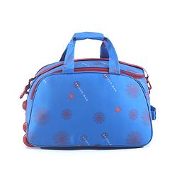 Babyhug Marvel Spider Man Kids Travel Duffel Trolley Bag - Blue| Stylsh & Practical| Durable Zippers| Smooth Wheels| Telescopic Trolley Handle| Adjustable Shoulder Strap