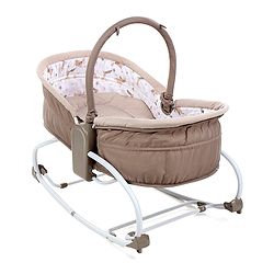 Babyhug Opal 3 in 1 Cozy Manual Rocker cum Sleeper With Mosquito Net- Beige(Without Toys)