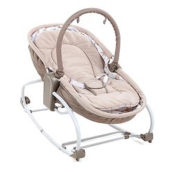 Babyhug Opal 3 in 1 Cozy Manual Rocker cum Sleeper With Mosquito Net- Beige(Without Toys)