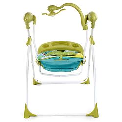 Babyhug Gaiety Electronic Swing With Timer & 5 Point Safety Harness - Blue Green( Without Hanging Toys)