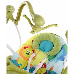 Babyhug Gaiety Electronic Swing With Timer & 5 Point Safety Harness - Blue Green( Without Hanging Toys)