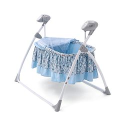 Babyhug Beryl Electronic Auto Swing Cradle with Remote Control - Blue| Pre-loaded Music| Off Timer| Removable Mosquito Net| Battery & DC Operation| Remote Control| Soft Mattress with Pillow| Safety Harness| 5 Swing Speed