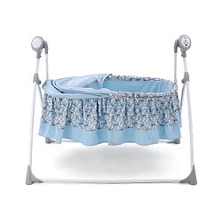 Babyhug Beryl Electronic Auto Swing Cradle with Remote Control - Blue| Pre-loaded Music| Off Timer| Removable Mosquito Net| Battery & DC Operation| Remote Control| Soft Mattress with Pillow| Safety Harness| 5 Swing Speed