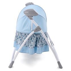 Babyhug Beryl Electronic Auto Swing Cradle with Remote Control - Blue| Pre-loaded Music| Off Timer| Removable Mosquito Net| Battery & DC Operation| Remote Control| Soft Mattress with Pillow| Safety Harness| 5 Swing Speed