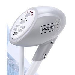 Babyhug Beryl Electronic Auto Swing Cradle with Remote Control - Blue| Pre-loaded Music| Off Timer| Removable Mosquito Net| Battery & DC Operation| Remote Control| Soft Mattress with Pillow| Safety Harness| 5 Swing Speed