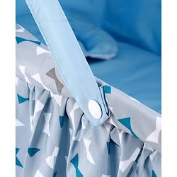 Babyhug Beryl Electronic Auto Swing Cradle with Remote Control - Blue| Pre-loaded Music| Off Timer| Removable Mosquito Net| Battery & DC Operation| Remote Control| Soft Mattress with Pillow| Safety Harness| 5 Swing Speed