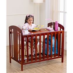 Babyhug Florence 3 in 1 Rocking Cot Cum Junior Bed  Cherry| Solid Pinewood| Adjustable Height| Storage Space| Foldable Side Rail| Teething Rails| Wheels with Lock| Convert to Study Table| Mosquito Net