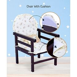 Babyhug Verona 2 In 1 Wooden High Chair With Removable Cushioned Seat & 2 Point Safety Harness - Dark Brown