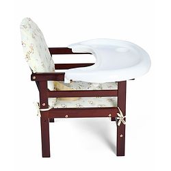 Babyhug Verona 2 In 1 Wooden High Chair With Removable Cushioned Seat & 2 Point Safety Harness - Dark Brown