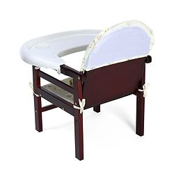 Babyhug Verona 2 In 1 Wooden High Chair With Removable Cushioned Seat & 2 Point Safety Harness - Dark Brown