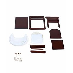 Babyhug Verona 2 In 1 Wooden High Chair With Removable Cushioned Seat & 2 Point Safety Harness - Dark Brown